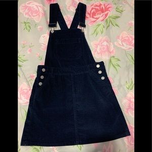 Sky and sparrow dark blue corduroy overall skirt
